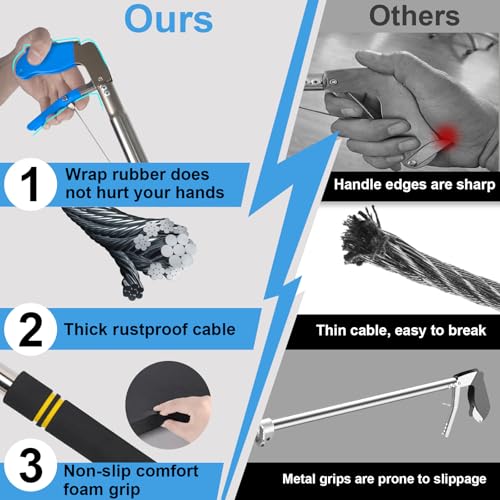 Image of Snake Grabber Tool, 66 inch Snake Tongs Removal Professional Collapsible Rattlesnake Reptile Grabber Long Reach Grabber Heavy Duty Wide Jaw Handling Tool with Lock Non-Slip Foam Grip