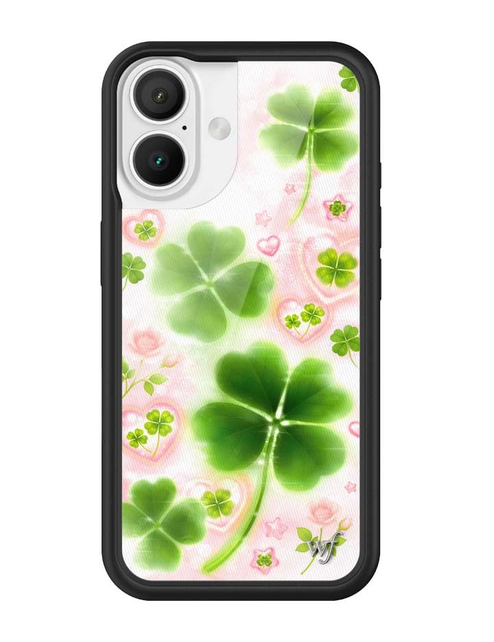 Image of Wildflower Cases - Compatible with iPhone 16 | Protective Black Bumper, 4ft Drop TeSaint Certified, Women Owned Small Business | Saint Patty's Green Clover Cute Trending | Miss Lucky
