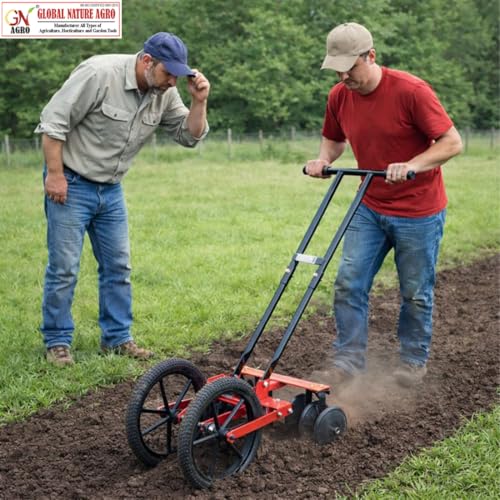 Image of Adjustable Double Wheel Weeder Cum Cultivator Machine | Manual Push Type Garden & Farm Tool for Weed Removal, Soil Loosening & Inter-Cultivation (Double-Wheel-Harrow-Set)