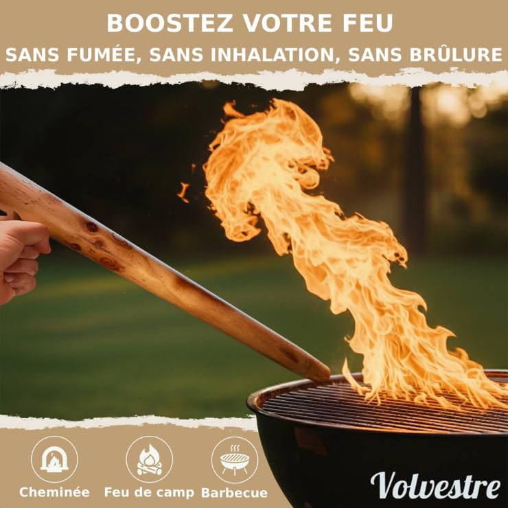 Soufflet à Bouche Pour Cheminée Bouffadou Ou Soufflet Lannet, Traditionnel Occitan En Bois, 79 Cm