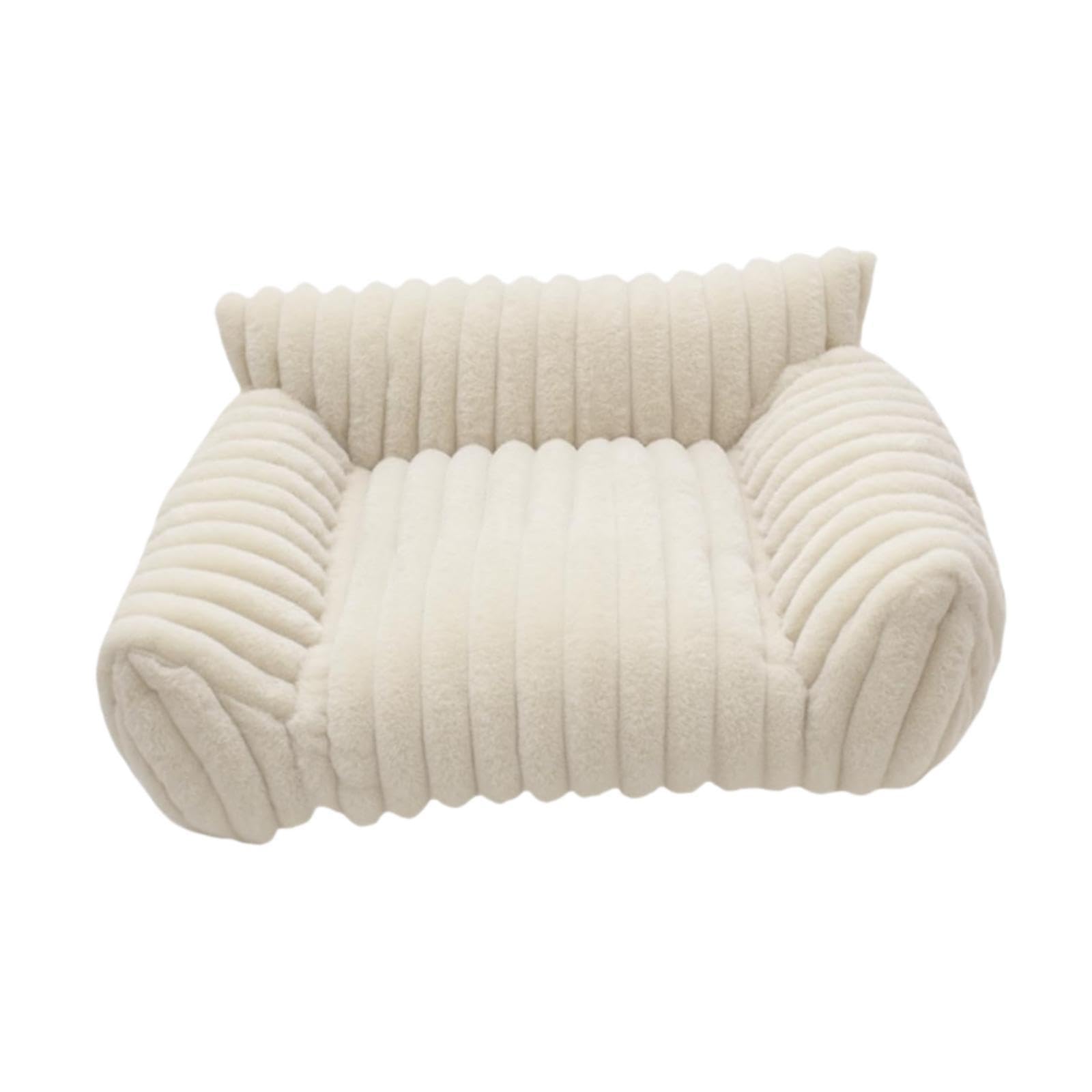 Canapé-lit pour Chat, lit pour Animaux de Compagnie, Facile à Nettoyer, Portable, Fond antidérapant pour Chatons, Chiots, Chats, Petits Chiens, Salon, Blanc