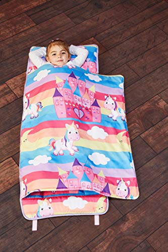 Everyday Kids Toddler Nap Mat with Removable Pillow - Unicorn Dreams - Carry