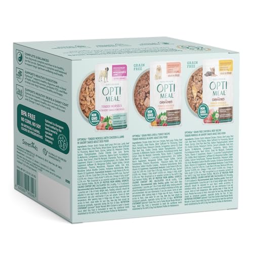 Optimeal Wet Dog Food Small Breed Variety Pack - Grain Free Recipe High Protein Tender Morsels in Aspic Made with Natural Ingredients for Adult Dogs, Premium Nutrition Pouches - 3oz Pouch (Pack of 12)