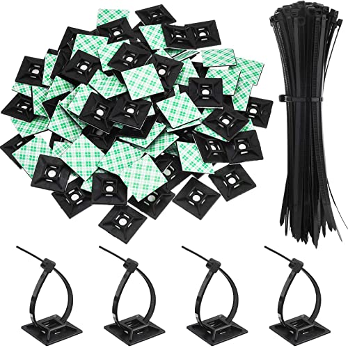 Kit de 200 supports adhésifs noirs pour...