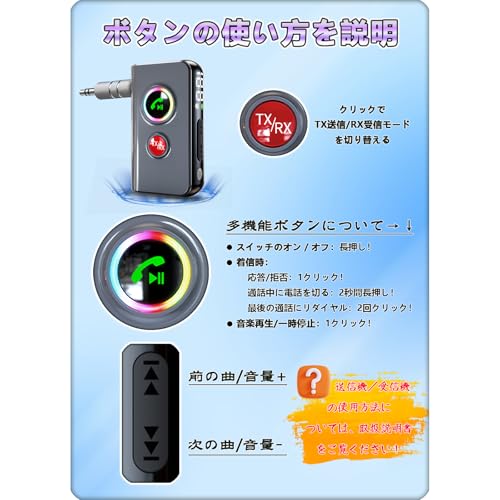 AutimHoo AUX Bluetooth 5.4 レシーバー&トランスミッター BT-106 の商品画像 6