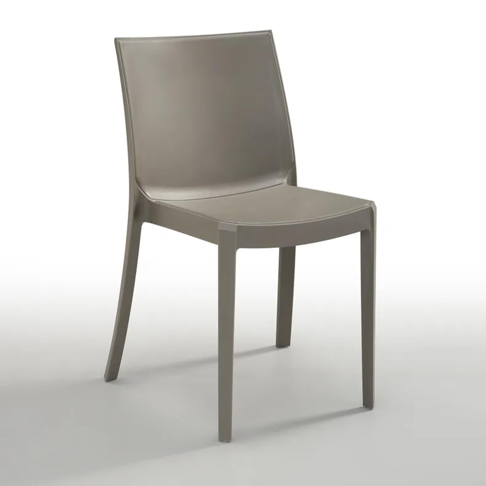 MONDO VIRO Sedia da pranzo Perla in polipropilene per giardino impilabile antiscivolo cm 47x55 82h (Tortora)