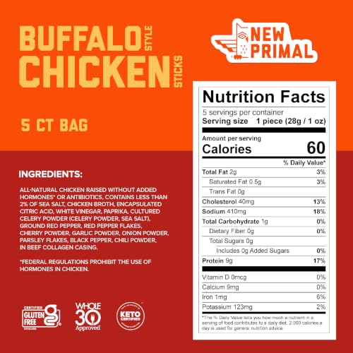 New Primal Buffalo Chicken Sticks, 5 Count - image 4