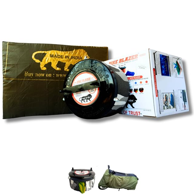 Image of Bike Blazer Semi-Automatic Bike Body Cover | Universal Size for Triumph Bike Models, Triumph Tiger 850 Sport, Triumph Speed Triple 1200 | All Weather Resistant Cover for Motorcycle