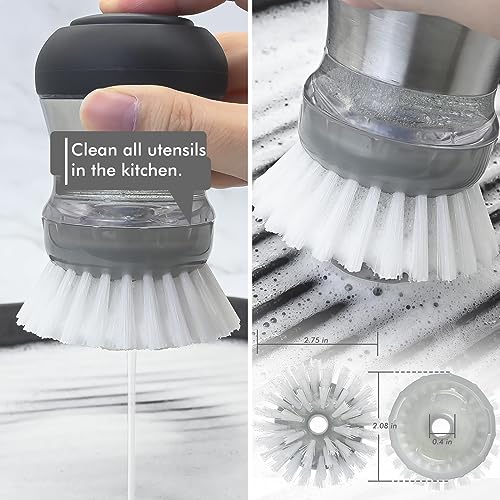 Shadowgallery Recargas de escova de palma para escova de prato OXO Steel - pacote com 4 cabeças de e