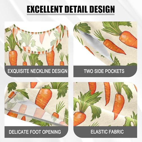 Carrot Vegetables Pajama Set Pajamas Sleepwear Nightwear Loungewear Clothes Set B04047944