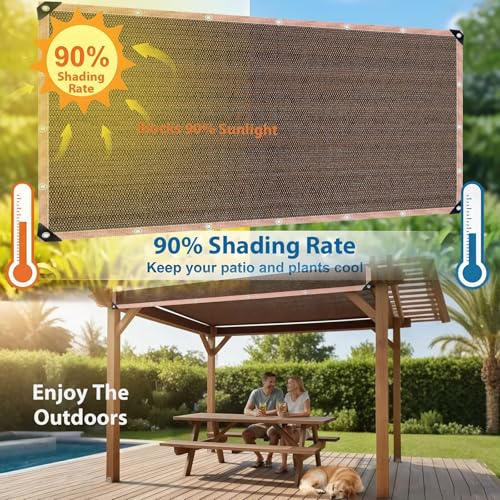 Voile ombrage 5x7 m épaissi contre la chaleur du soleil sur le jardin et patio - 5