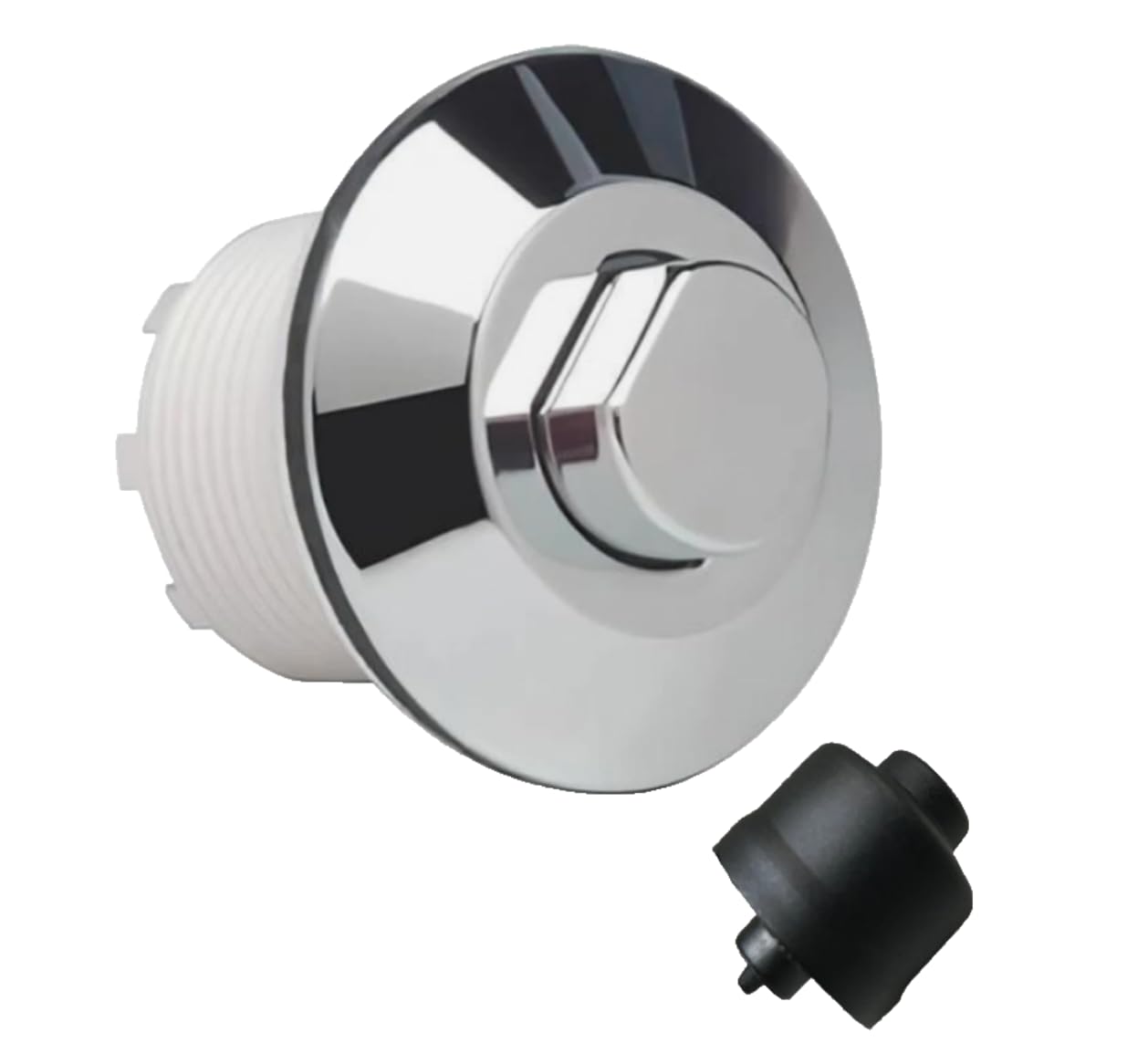 Replacement Chrome Toilet Flush Button & Spare Bellow Set Fits Grohe Adagio Cisterns 38488/113219