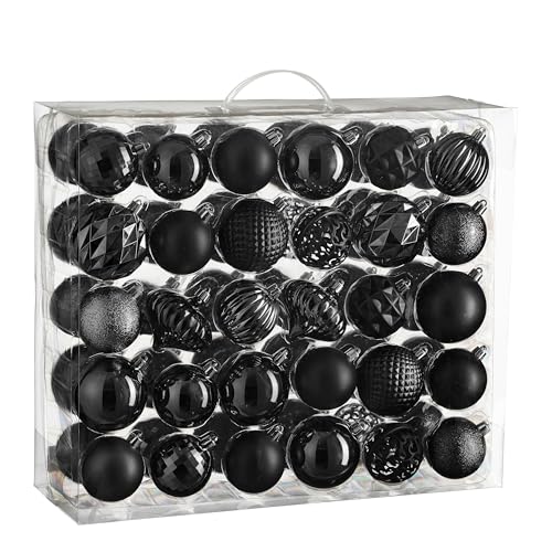 Boules de Noël incassables noires Ø7 cm MICA Decorations pour décorer sans risque - 2