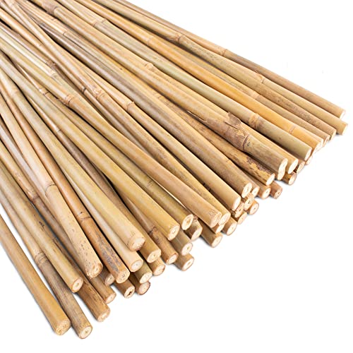 0.32&rdquo;-0.4'/ 4 Feet Garden Stakes, Natural Bamboo Sticks Plant Stakes for Indoor and Outdoor...