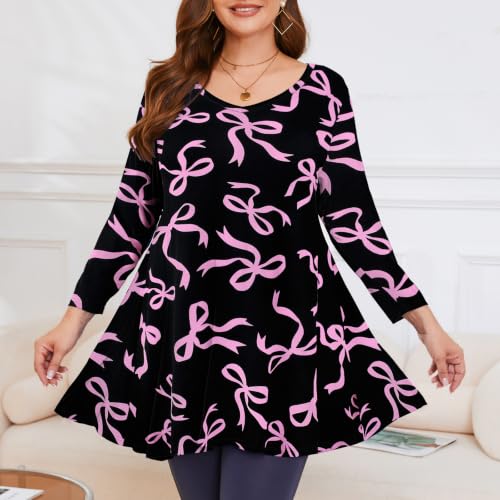 Image of LARACE Plus Size Tops for Women 3 /4 Sleeve Shirts V Neck Tunic Tops Blouses