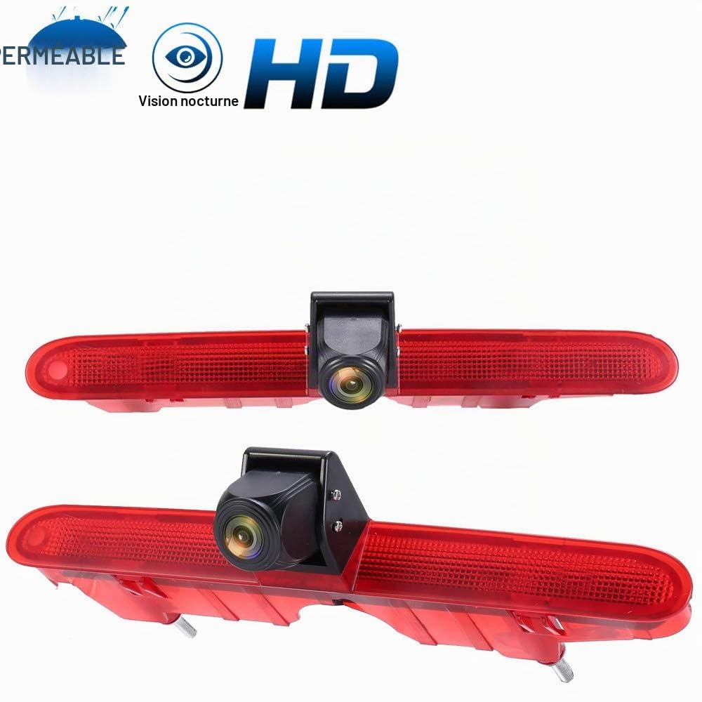 Caméra de recul HD pour feu stop avec moniteur de rétroviseur de 7 pouces, vision nocturne, caméra de recul de rechange pour Fiat E-Doblo 2022/Peugeot Partner 2 II Tepee Rifter/Citroën Berlingo 3 III