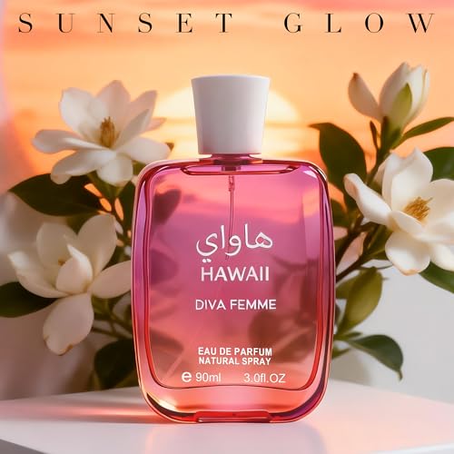 Image of AFLUXE Hawaii Diva Femme Women's Perfume 3.0 Fl. Oz Eau De Parfum for Women, Vibrant Lychee, Rhubarb & Rose Scents, Long Lasting Elegant Fragrance