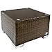 Produktbild RS Trade 'Toscana' Polyrattan Beistelltisch mit verstärktem Alu-Gerüst und Temperglas Tischplatte (bis 90 kg als Hocker nutzbar), integrierte Spannbänder und höhenverstellbare Standfüße, Java Braun