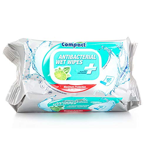 Ultra Compact Hygiene Reinigungstücher 1 x 100er Pack ohne Alkohol, Antibakteriell im Spenderpack, wiederverschließbar (1)