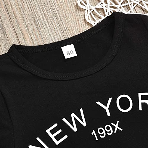 Image of Toddler Baby Girls Camouflage Outfit Black Letter Tops Shirt + Denim Skirt Dress Shorts Summer Two Piece Clothes Set