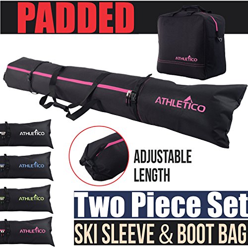 Athletico Padded Two-Piece Ski and Boot Bag Combo | Store & Transport Skis