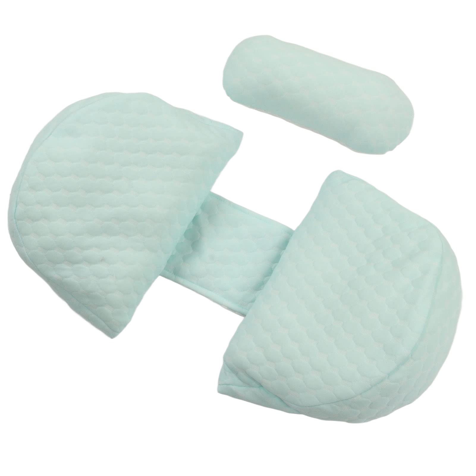 Side Pregnancy Sleep Pillows U Shaped Soft Support Floral Printed Ergonomic Maternity Wedge Pillow (Blue)