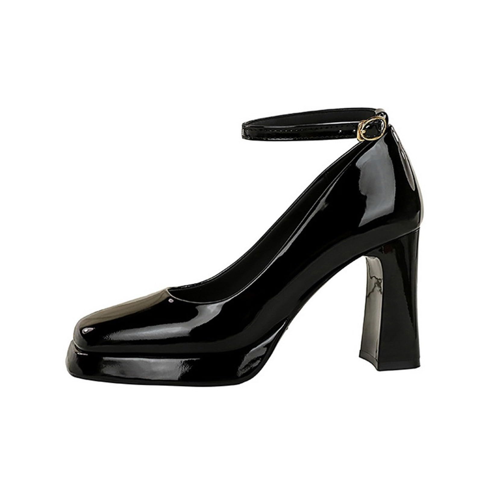 Scarpe da donna eleganti con tacco a blocco, con plateau, in pelle | Chunky Scarpe alte comode da matrimonio, sandali chiusi con tacco, scarpe da sposa per feste di nozze
