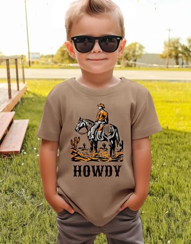 Toddler Baby Boys Western T-Shirt Rodeo Howdy Graphic Shirt Kids Cowboy Outfits Summer Country Crewneck Tee Top2