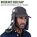 USHAKE Sun Cap Fishing Hat Baseball Cap with Face Neck Cover Flap Dark Grey