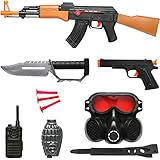 GIFTS4ALL Ak47 Military Toy Machine Gun Army Rifle Playset 22 Inches 9 Pcs