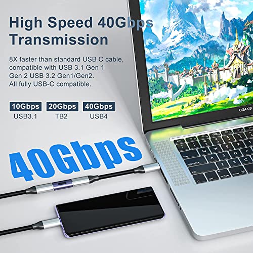 Image of ETZIN USB C Female to Female Adapter 40Gbps USB4 Adapter Support 100W, 8k@60Hz, 5K@60Hz, 4K@120Hz Pack of 2