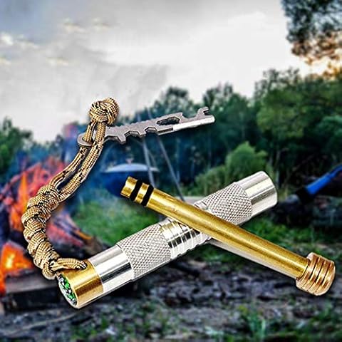 lamta1k Fire Piston Tube Kit,Portable Outdoor Camping Piston Fire Starter Tube Emergency Survival Tools Cover