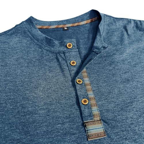 YOUTHUP Men's Henley Long Sleeve Shirts Lightweight Soft Tee Athletic Casual Basic Slim-Fit T-Shirt Button Stretch Top3