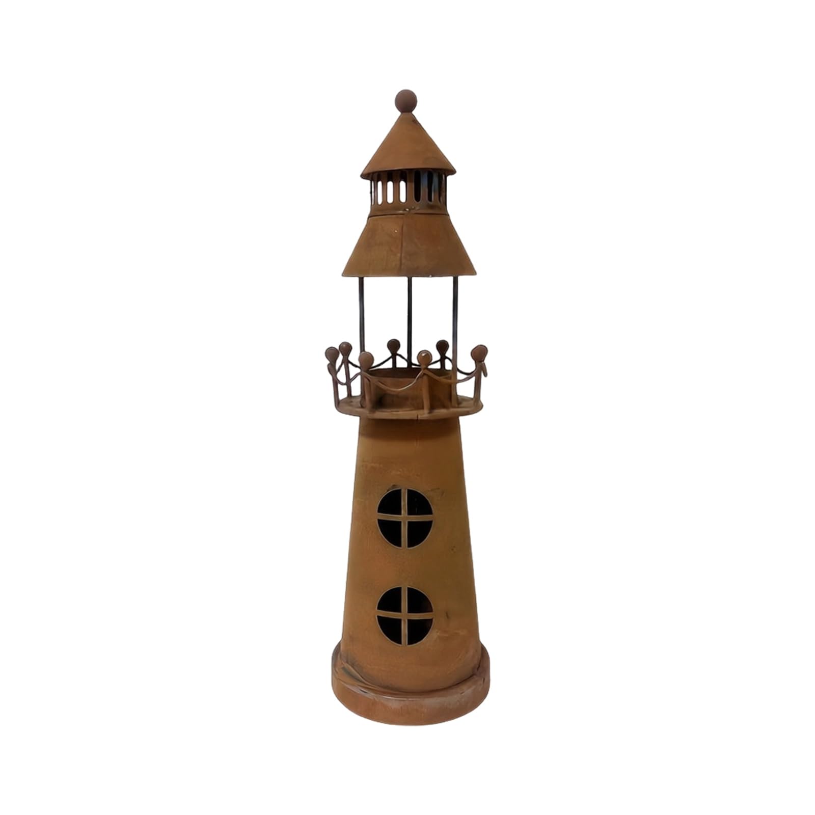WAGHAVEN Artistic Iron Lighthouse Holders Antique Rusty Metal Lighthouse Tealight Stand for Parties Event Decoration Candleholder