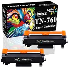 Compatible TN 760 Toner Cartridge Replacement for Brother TN760 TN-760 TN730 TN770 for DCP-L2550DW HL-L2350DW HL-L2390DW HL-L2395DW HL-L2370DWXL MFC-L2710DW MFC-L2750DWXL Printer 2-Pack