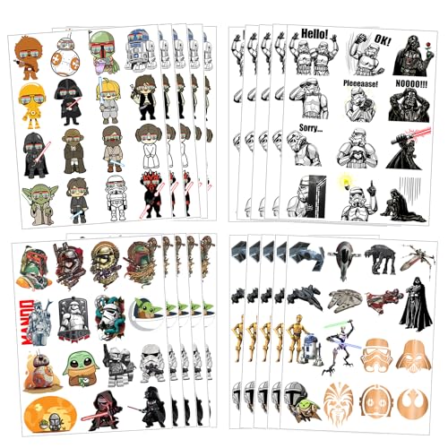Galaxy Wars Temporäre Tattoo-Aufkleber für Kinder 20 Blatt Universum Weltraum Geburtstag Party Favors Dekorationen Zubehör für Jungen Mädchen Geschenke Klassenzimmer Schule Preise Belohnungen