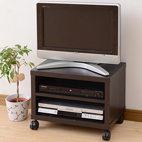山善 テレビ台 20V型まで対応 幅52×奥行29×高さ39cm キャスター付き ダークブラウン CTV-4050C(JB)