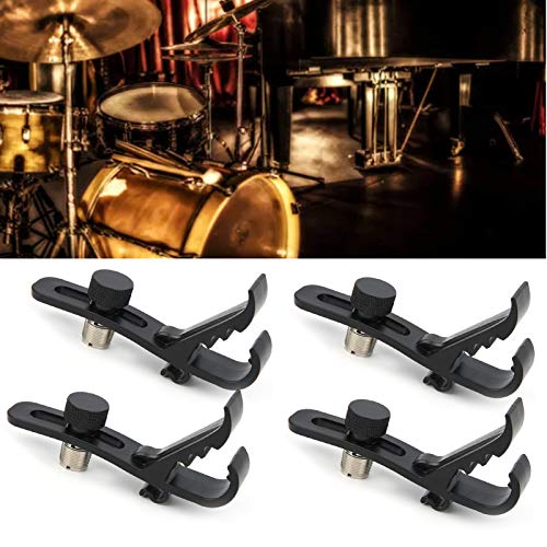 4 Pieces Professional Drum Microphone Clips, Adjustable Shockproof Rim Clamp Mount Holder, Musical Instrument Accessories - Image 4