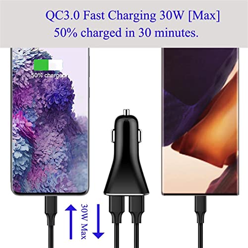 USB-Car-Charger-Adapter-QC-30-Fast-car-Charger-4-Port-Multi-96-Amp-48W-Rapid-Car-Charger-Compatible-with-iPhone-131211-Pro-Max-Samsung-Galaxy-S20-UltraNote20-LG-Pixel-and-More2PACK