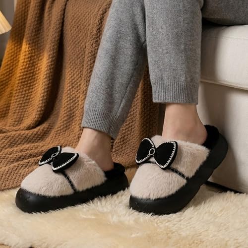 Image of VRITRAZ Women's Comfort Slip On Closed Toe Warm Winter House Clog Indoor Slipper with Cute Print and Degins