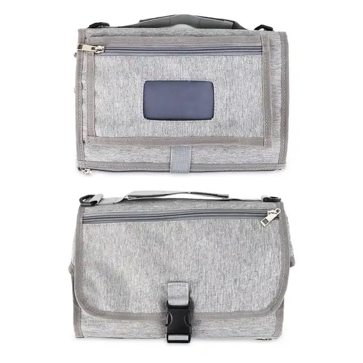 Miniatura 4 de Cambiador de bebé Cambiador de viaje portátil Alfombrilla de cubierta para cochecito de bebé Asiento de coche (gris)