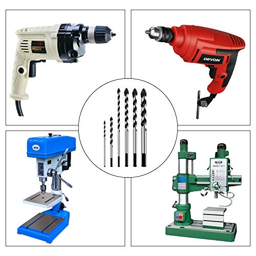 Merisiga 12-Piece Masonry Drill Bit Set For Concrete, Tile, Brick, Cement, Glass, Plastic, Cinderblock, Wood, Chrome Plated With Industrial Strength Carbide Tips #TOP6