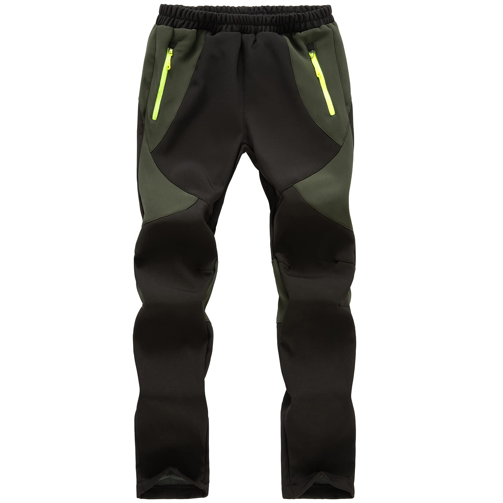 nayjury Kids Boys Girls Hiking Snow Ski Pants Waterproof Winter Warm Elastic Waist Pants Fleece Lined with Zipper Pockets