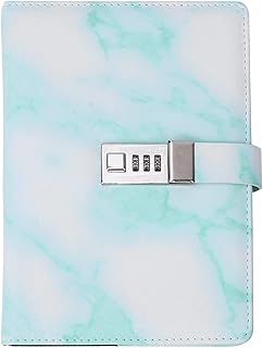 Bloqueie o Bloco de Notas Diário, Bloqueie o Bloco de Notas com Senha Bloqueie Firmemente para Viagem para Planejador Pessoal para Registros de Classe(Livro de Código Green-Marble)