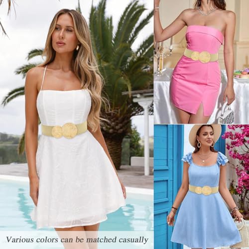 Women Wide Stretchy Waist Belts Elastic Cinch Belt for Dresses2