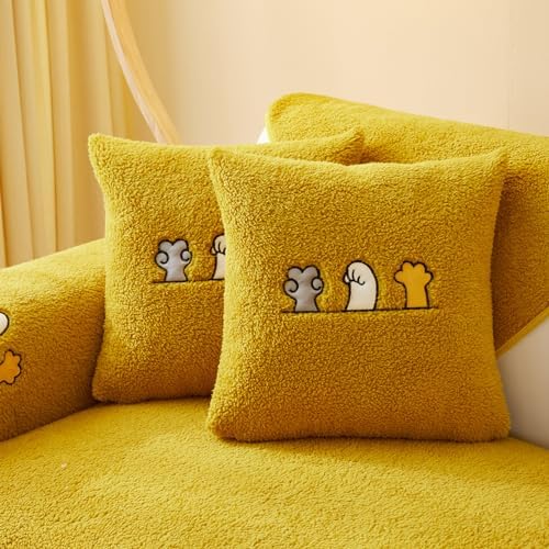 Topchances 1PC Sofa Pillowcase Solid Soft Stretch Throw Pillow Covers 18 x 18 Inch 45 x 45 cm