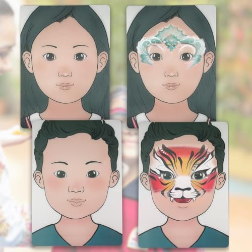 Face Painting Practice Boards Reusable Colored Makeup Template A4 Size 2Pieces - Thumbnail 2