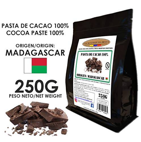 Cacao Venezuela Delta - Chocolate Negro Puro 100% · Origen Madagascar (Pasta, Masa, Licor De Cacao 100%) · 250g