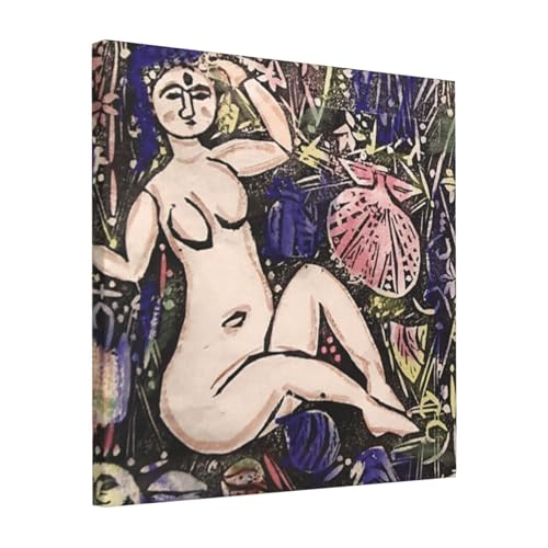 絵画 フレーム装飾画 棟方志功 花は花の柵 キャンバスアート アートパネル 壁画 壁掛け 絵 モダンアート 版画 壁飾り 世界の名画 ポスター 40x40cm