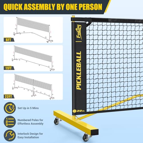 Fostoy Portable 3in1 Pickleball Net with Wheels Carry Bag- 3 Size Options - image 6